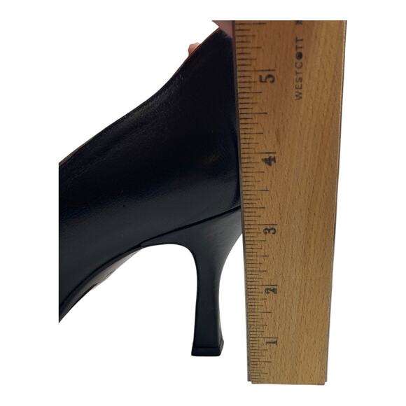 Timothy Hitsman Vintage Black Pointy Red Lace Up Detail Size 8.5 Punps Heels - Picture 5 of 8